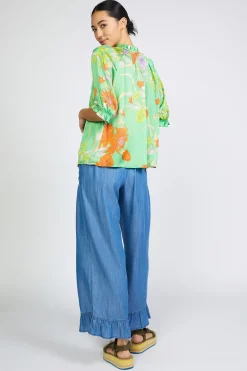 Floral Split Neck Blouse