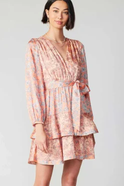Floral Surplice Mini Dress