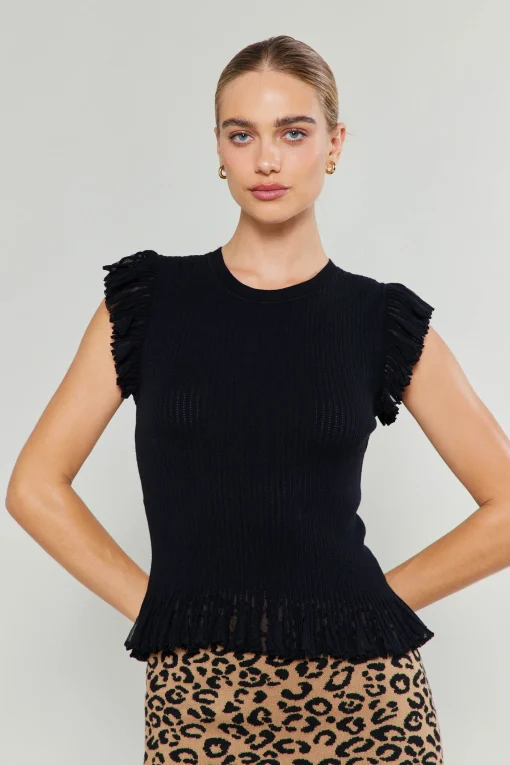 Flutter Sleeve Sweater Top