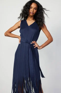 Fringe Skirt Midi Dress