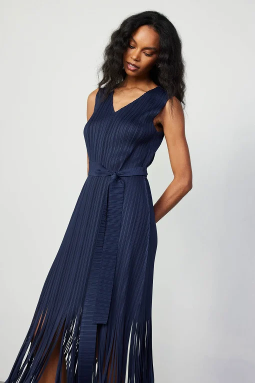 Fringe Skirt Midi Dress
