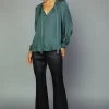 Gathered Bow Tie Blouse