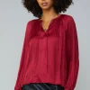 Gathered Splitneck Blouse