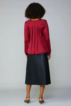 Gathered Splitneck Blouse