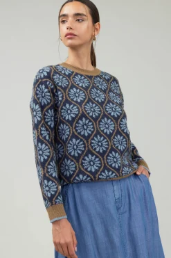 Geo Floral Pullover Sweater