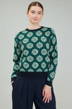 Geo Floral Pullover Sweater