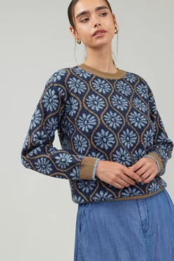 Geo Floral Pullover Sweater