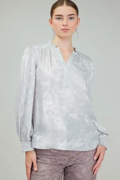 Glimmer Smocked Cuff Blouse