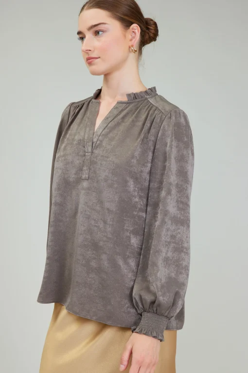 Glimmer Smocked Cuff Blouse
