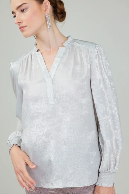Glimmer Smocked Cuff Blouse