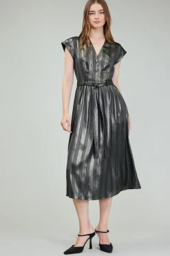 Glimmer Striped Midi Dress