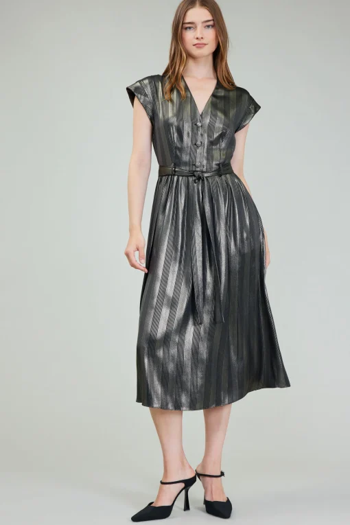 Glimmer Striped Midi Dress