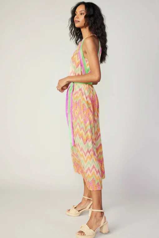 Gradient Chevron Midi Dress