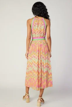 Gradient Chevron Midi Dress