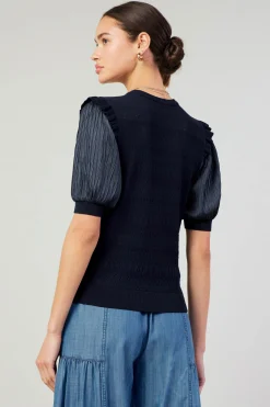 Half Sleeve Contrast Top