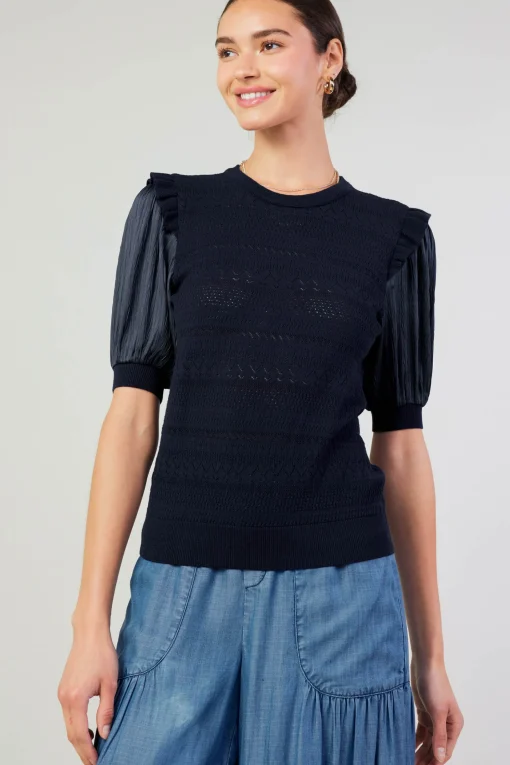 Half Sleeve Contrast Top