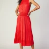 Halter Smocked Midi Dress
