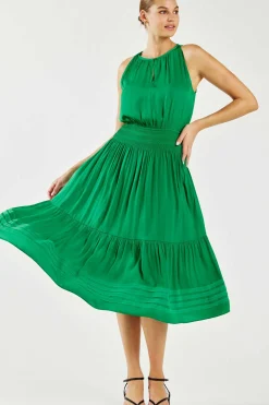 Halter Smocked Midi Dress