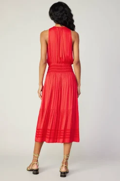 Halter Smocked Midi Dress