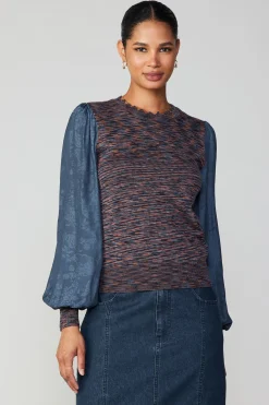 Heather Contrast Sweater Top