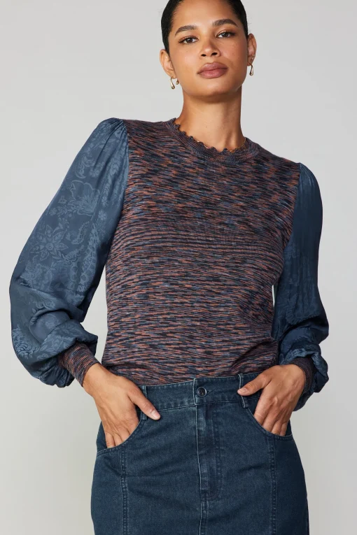 Heather Contrast Sweater Top