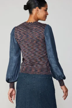 Heather Contrast Sweater Top