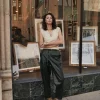 High Rise Leather Trousers