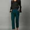 Houndstooth Patterned Straight Pants
