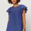 Indigo Ruffled Sleeve Top