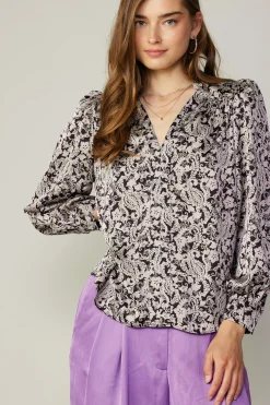 Jacquard Paisley Blouse
