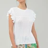 Knit Crewneck Ruffled Tank