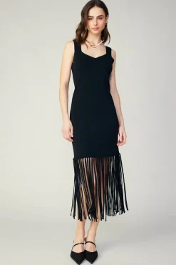 Knit Fringe Hem Dress