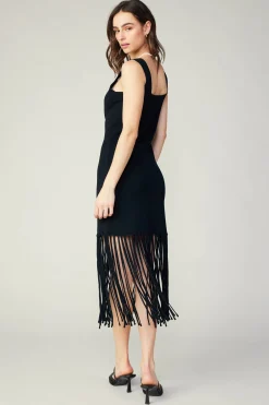 Knit Fringe Hem Dress