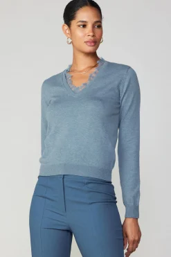 Lace Collar Sweater Top