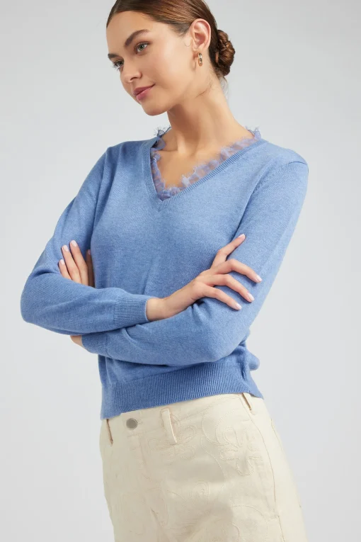 Lace Detail Sweater Top