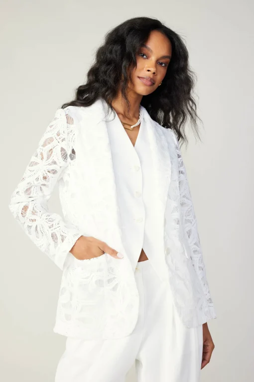Lace Single Breasted Blazer