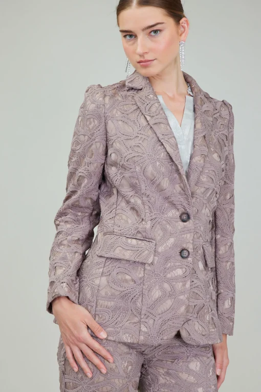 Lace Single Breasted Blazer