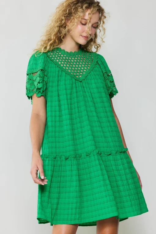 Lace Sleeve Mini Dress