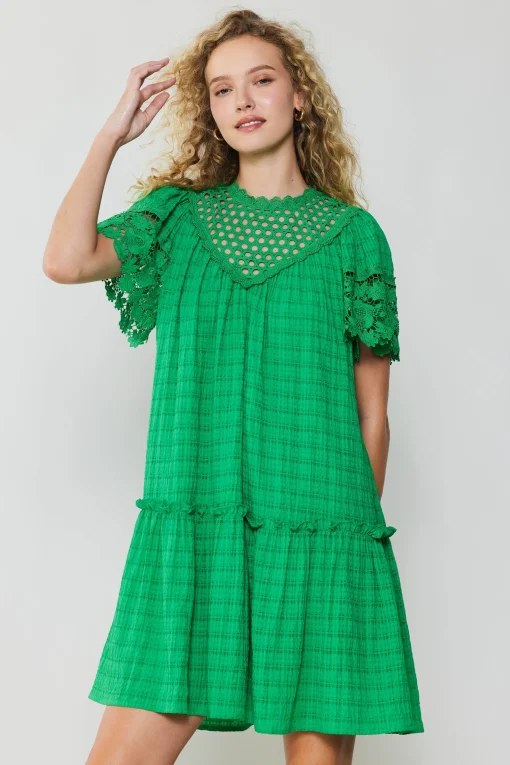 Lace Sleeve Mini Dress