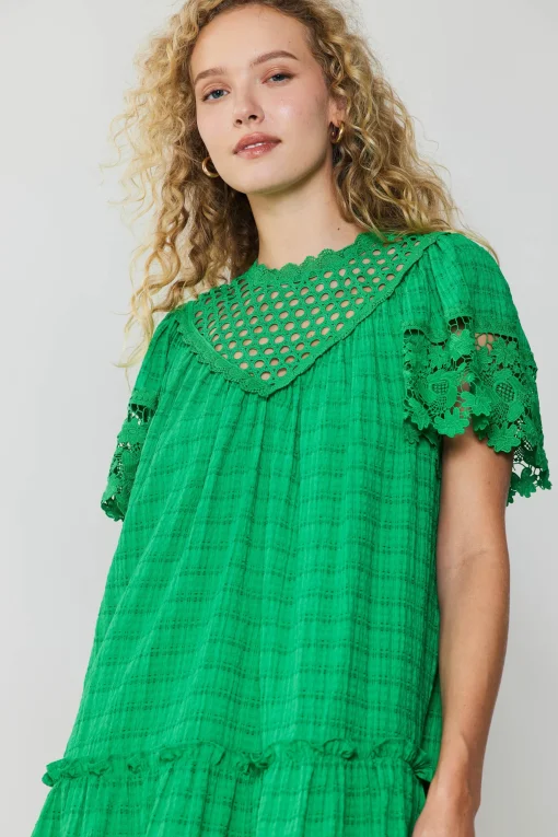 Lace Sleeve Mini Dress