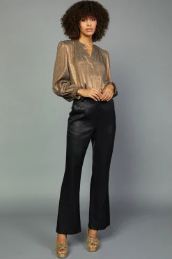 Leopard Jacquard Flare Pants