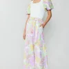 Linen Blend Floral Pants