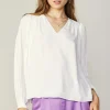 Long Pleated Sleeve Blouse