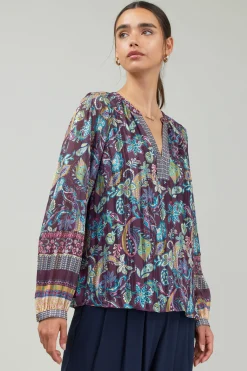 Lurex Floral Blouse