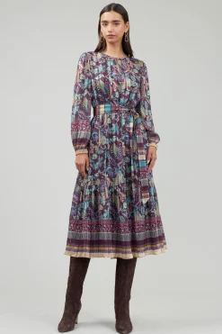 Lurex Floral Midi Dress