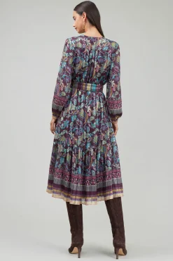 Lurex Floral Midi Dress