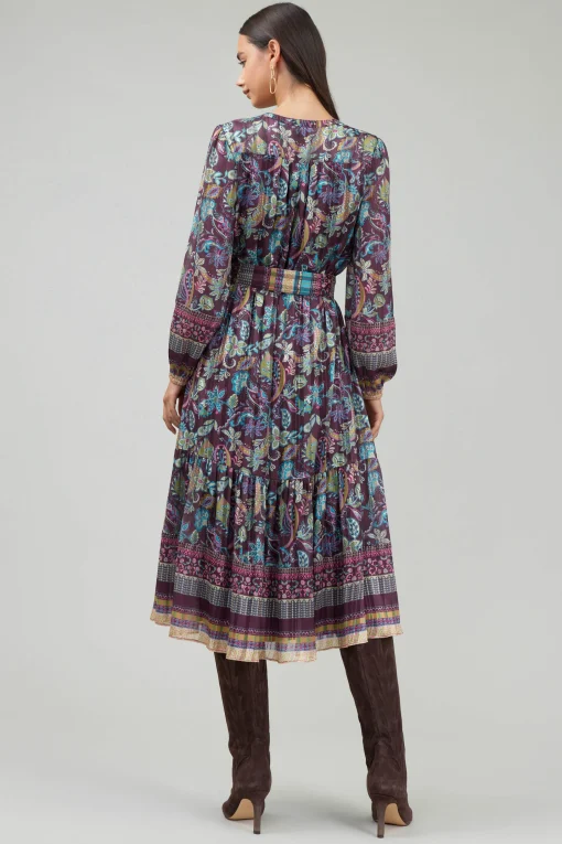 Lurex Floral Midi Dress