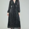 Lurex Pleated Maxi Dress
