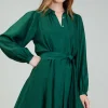 Lustrous Belted Mini Dress