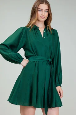 Lustrous Belted Mini Dress